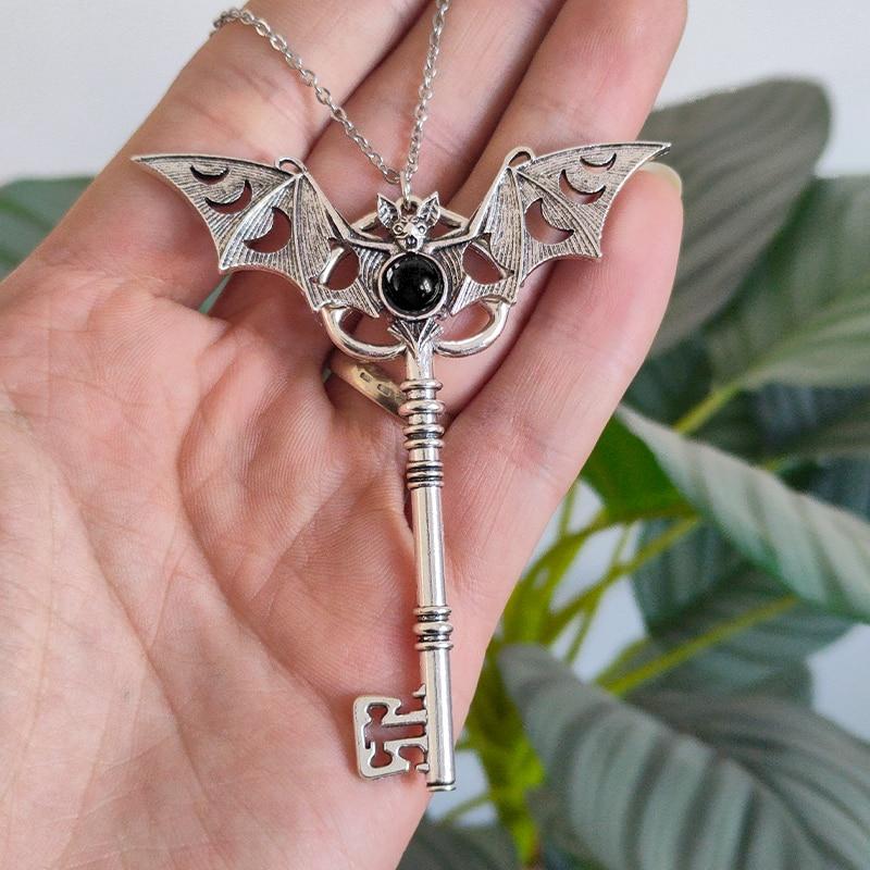 Skeleton Key Pendant, Key Pendant Necklace, Gothic Jewelry Women